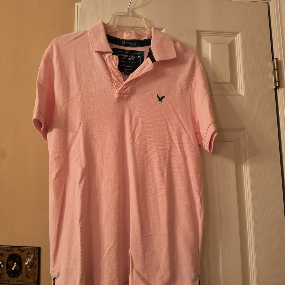 American Eagle Outfitters Light Pink Polo Shirt